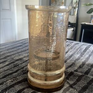 Cream and Gold Textured Accent Vase